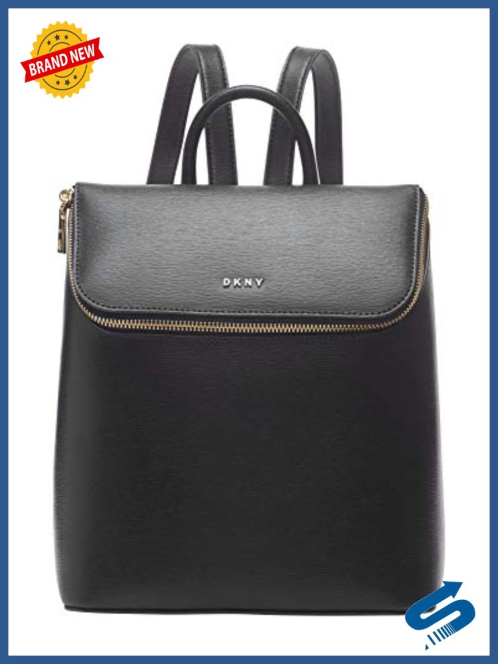 DKNY Textured Leather Multipurpose Fashion Backpack Adjustable Strap